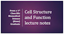 provide cell structure and function lecture notes