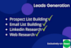 do b2b authentic leads generation and prospect email build