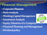 do your finance tasks, capital structure, dividend policy budgeting