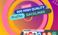 create 300 social media SEO profile backlinks google rank