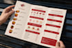 create a menu design for your coffee or restaurant