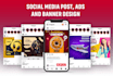 design 20 unique social media posts, banner ads