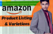create amazon product listing and variation or fix amazon listing