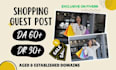 write HQ guest post on a da60 shopping blog