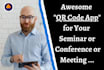 create a qr code app for your conference, seminar event