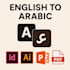 translate and replace english text with arabic for your design in any format
