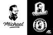 create black and white vector face logo from your portrait