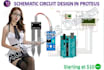 do schematic circuit design in proteus