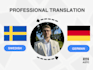 translate and proofread your texts from german to swedish