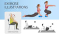 draw yoga pose, workout, and exercise illustration