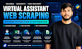 do virtual assistant, web scraping, python extraction, automation and data entry