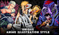 draw a custom vector anime style for your clothing brand