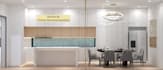 design kitchen interior in 2d measurement, 3d and render