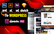 convert psd, xd, ai to wordpress with elementor pro