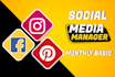 be your social media manager weekly or monthly basis