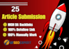 do 25 article submission backlink high da links