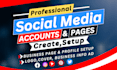 do create social media accounts, set up business pages, and instagram account