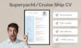 design your superyacht, cruise ship or chef, CV or resume