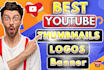 design any youtube thumbnails, logo, and banner
