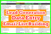 linkedin lead generation, data entry, email list building