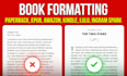 format your book for amazon KDP, ingramspark, lulu and barnes noble publishing