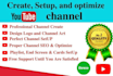 professionally create, setup and design your youtube channel