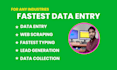 do accurate data entry, web scraping, and lead generation
