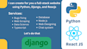 build website python, django, flask and reactjs