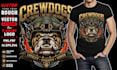 do custom illustration t shirt design and vector artwork