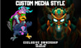 draw detailed mecha style for merch, nft, stiker and more