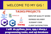 do any project and task in python, java, csharp, cpp
