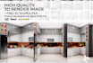 design realistic  3d visualization renders for kitchen interior