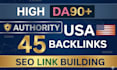 do high da90 USA SEO backlinks link building manually