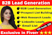 do targeted b2b lead generation, linkedin lead generation and web research