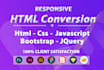 convert PSD to HTML  figma to HTML bootstrap responsive website