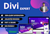 build wordpress website using divi theme or divi builder