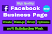 create an optimized facebook business page