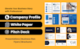 write and design company profile, presentation, pitch deck, white paper