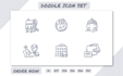design doodle icon set for app and website