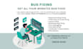 fix any html, css,  javascript, bootstrap, responsive bugs or issues