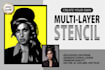 design multi layer stencil vector portrait art