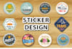 design sticker logo badge label decals and die cut