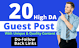 publish guest post with dofollow backlink on high da guest post sites