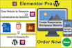 design responsive wordpress website with elementor pro