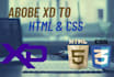 convert adobe xd to HTML and CSS