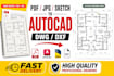 do autocad drafting and convert jpg PDF to autocad dwg