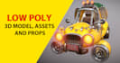create low poly 3d models, assets and props