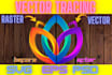 do vector tracing, redraw logo and convert to vector, raster to vector