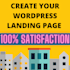 create your wordpress landing page or home page
