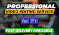 provide video editing services for youtube, instagram, and more